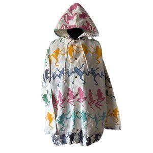 Vintage Michigan Rag Company Multicolor Frog Parka canvas S/M Chore Jacket Artsy